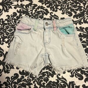 Justice Tie Dye Denim Cut Off Girls Shorts